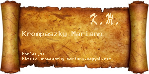 Krompaszky Mariann névjegykártya